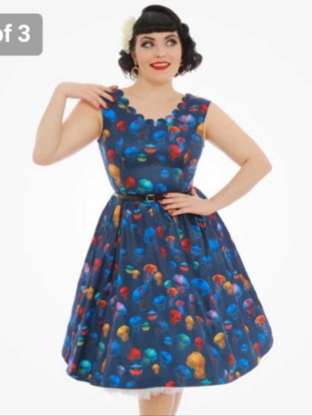 Modcloth Lindybop Jellyfish Scalloped Retro Dress